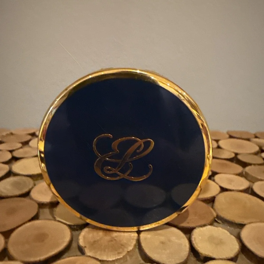 Estée Lauder Double Compact Mirror Blue And Gold Engraved 2019